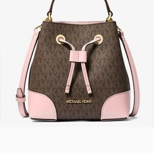 Michael Kors Brown and Pink Shoulder Bag